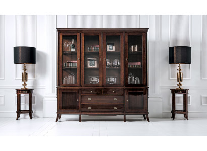Wandschrank Edle Anrichte Holz Barock Stil Hochglanz Buffet Vitrine Schrank