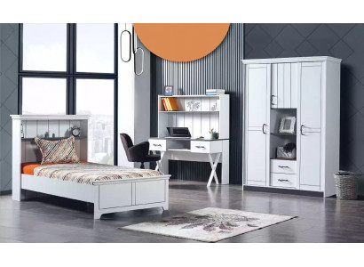 Kinderzimmer Schlafzimmer Komplettes Set Bett Schreibtisch Kleiderschrank 3tlg.