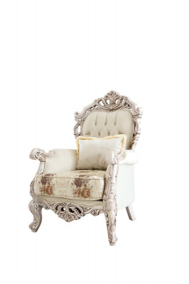 Barock Weiß Sofagarnitur Couch Sofa Polster Möbel Sessel Tisch 5tlg.