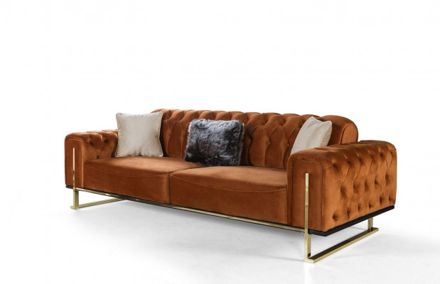 Designer Chesterfield 3tlg. Garnitur 2x 3 Sitzer Sofa Sessel Modern Dreisitzer