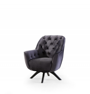 Sessel Modern Schwarzer farbe Wohnzimmer Textil Luxus Design Möbel