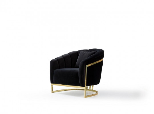 Exclusive Sessel Luxus Schwarzer Elemente Edelstahl Longe Club Möbel