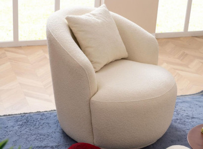 Sessel Modern Weiße Wohnzimmer Sitzmöbel Textil Design Möbel Lounge Club