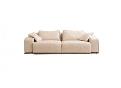 Couch Dreisitzer Modern Sofa 3 Sitz Beige Stoff Stoffsofa Polstersofa