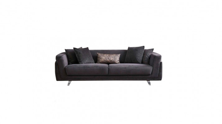 Couch mit Bettfunktion Sofa 3 Sitzer Grau Stoff Stoffsofa Dreisitzer
