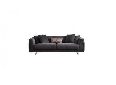 Couch mit Bettfunktion Sofa 3 Sitzer Grau Stoff Stoffsofa Dreisitzer