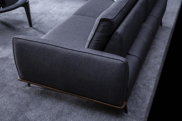 Graues Polstersofa Moderner Dreisitzer Wohnzimmer Textilsofa Luxus Neu