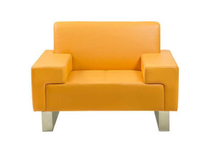 Gelber Sessel Designer Einsitzer Couch Ledersessel Lounge 1-Sitzer