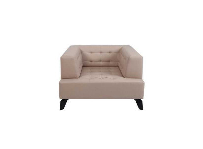 Luxus Beiger Ledersessel Polster Lounge Einsitzer Relax Clubsessel Stil
