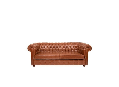 Luxus Brauner Chesterfield Dreisitzer Couch 3-Sitzer Modernes Sofa
