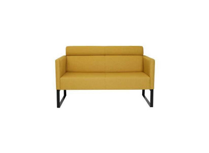 Gelbes Wohnzimmer Sofa Designer 2-Sitzer Couch Polster Leder Sofas Neu