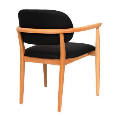 Schwarzer Lehnstuhl Designer Esszimmerstuhl Luxus Einsitzer Holzmöbel