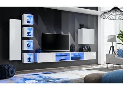 Modern Wohnwand Hänge Schrank Designer TV-Ständer Wandschrank Holzmöbel Neu