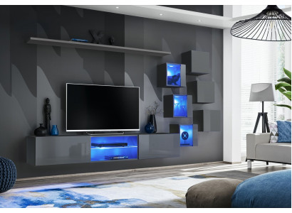Luxus Möbel Set 8tlg Wohnwand Wand Regal 6x Wandschrank Neu Einrichtung