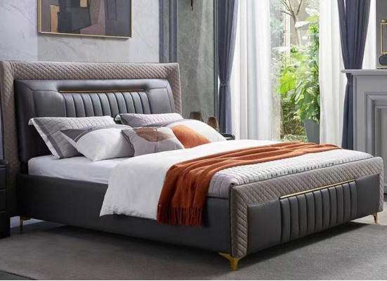 Modernes Bett Betten modernes Luxus Leder Bett Hotelbett Doppelbett Neu