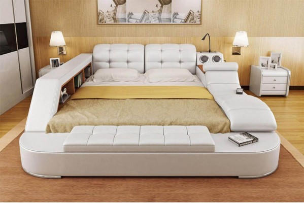 Chesterfield Doppel Luxus Design Bett 180x200 Multifunktionsbett Neu