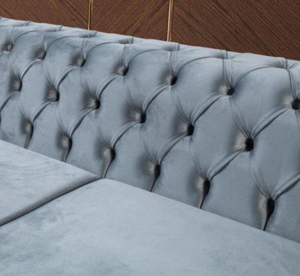 Moderner Dreisitzer Chesterfield Möbel Edelstahl Polyester Wohnzimmermöbel