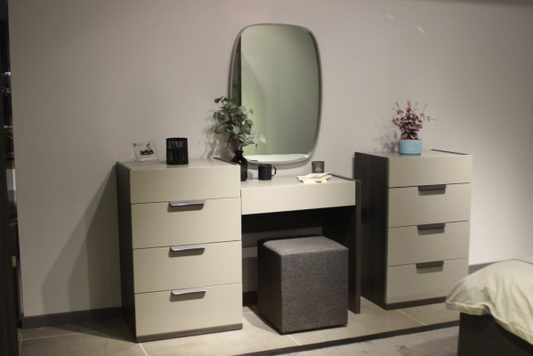 Schminktisch mit Spiegel Make Up Schlafzimmer Design Möbel Holz 2tlg. Neu