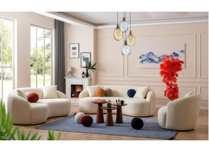 Wohnzimmer Set 3tlg. Designer Sofagarnitur 4+3+1 Sitz Wohnlandschaft