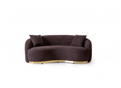Wohnzimmermöbel Luxus Sofa 3 - sitzer Design Braun weiche Sofa Polster Textil 230cm