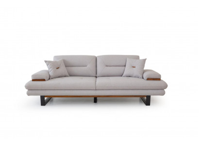 Designer Grau Sofa 3 Sitz Modern Stil Möbel in Wohnzimmer 238cm Couchen