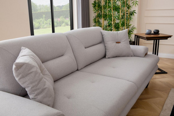 Designer Grau Sofa 3 Sitz Modern Stil Möbel in Wohnzimmer 238cm Couchen