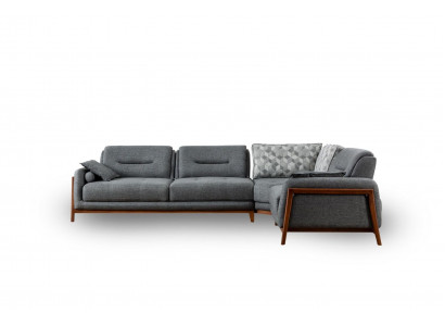 Designer Ecksofa L-form Luxus Polster Textil Wohnlandschaft Möbel im Wohnzimmer