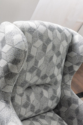 Wohnzimmer Set Ecksofa L-Form Couch Grau Polster 3 +1 Sitzer Textil