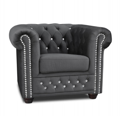Chesterfield Sessel Fernseh Couch 1 Sitzer Sofa Textil Stoff Couchen Polster Neu