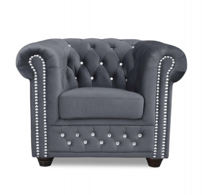 Couchen Chesterfield Sessel Fernseh Couch 1 Sitzer Sofa Textil Stoff Polster Neu