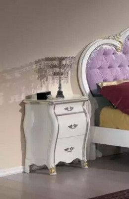 Klassischer Schlafzimmer Set Bettgestell 2x Nachttische Kommode Möbel