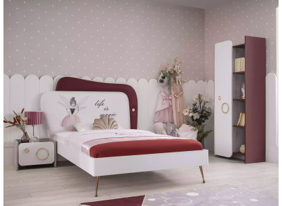 Mädchen Bett Kinder Schlafzimmer Möbel Weißes Kinderbett Holzgestell