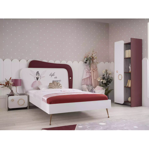 Mädchen Bett Kinder Schlafzimmer Möbel Weißes Kinderbett Holzgestell