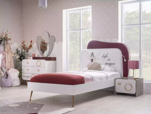 Mädchen Bett Kinder Schlafzimmer Möbel Weißes Kinderbett Holzgestell