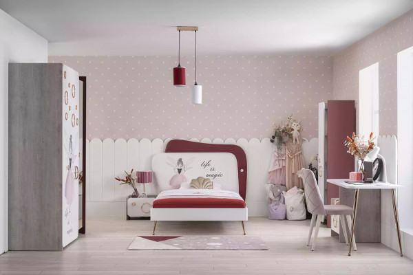 Mädchen Bett Kinder Schlafzimmer Möbel Weißes Kinderbett Holzgestell