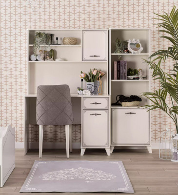 Gruppe Computertisch Schreibtisch Set Holz Bücherregal Weiß 3tlg Regal
