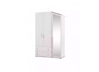 Design Kleiderschrank Holzschrank Schrank Möbel Holz Spiegel Weiß Neu