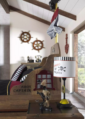 Funktionsbett Pirat Betten Kinderbett Bett Holz Jugendbett Braun Piraten