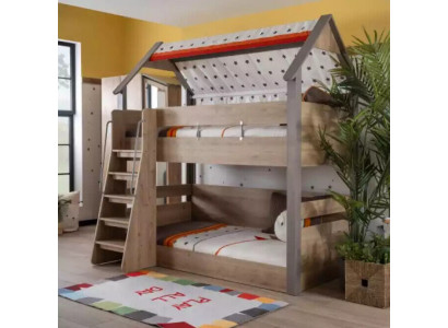 Etagenbett Kinderbtt Bett Bettrahmen Kinderzimmer Holz Braun Design