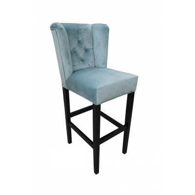 Blauer Barhocker 2-er Set Stoff Barstühle Bar Hocker Tresen Stuhl Chesterfield Stühle