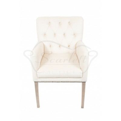 Weiße Chesterfield Sitz-Garnitur Esszimmer Gruppe Stühle x4 Sessel Lehnstühle