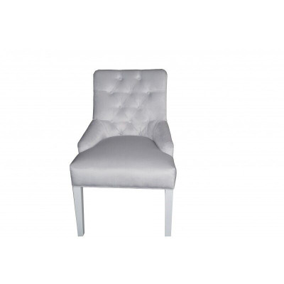 Graue Chesterfield Stühle mit Klopfer Edles Design Polster Hotel Stuhl Set x6-er Gruppe