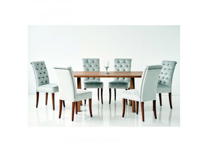 Design Esszimmer Tisch 4 Chesterfield Lehnstühle Esszimmer 5tlg. Garnitur