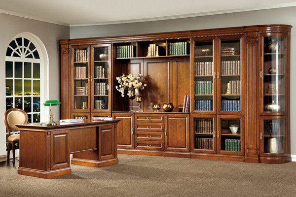 Klassische Schränke Schrank Schrankwand Bücherregal Regal Vitrine - Model BA-6