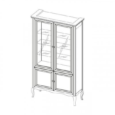 Schrank Klassische Vitrine Vitrinenschrank Massivholz Echtholz - Model PR-W2