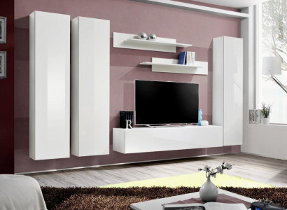 Wohnwand Hänge Vitrine Designer TV-Ständer Wohnzimmer Einrichtung Holz