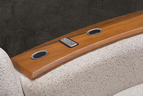 Beiges Wohnzimemr Ecksofa Exklusive L-Form Couch Modernes Holzgestell