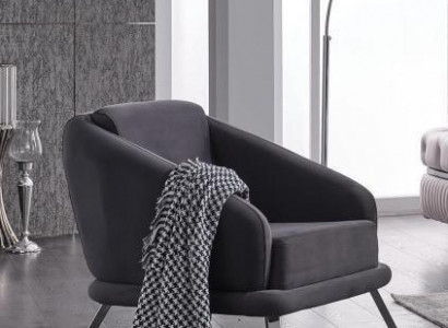 Sessel Textil Modern Möbel Designer Sitz Wohnzimmer Polstersessel 84x79x91