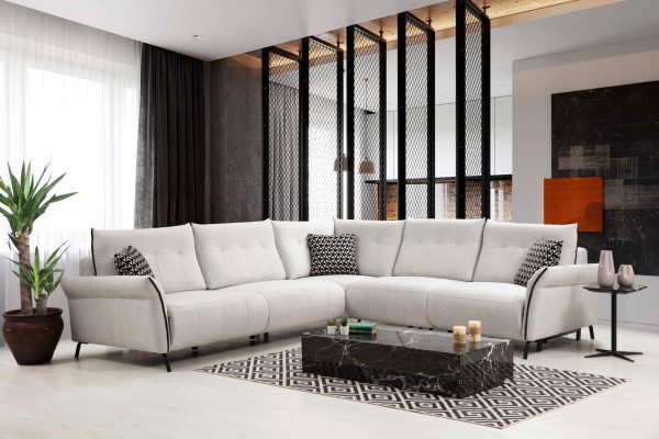 Wohnzimmer Sofa L-Form Modern Design Textil Stoff Luxus Couch Polstermöbel
