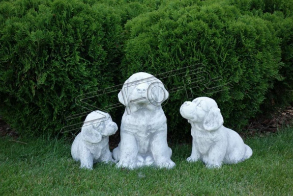 Garten Dekoration Hund Terrasse Stein Figur Weiß Figuren Dekorative Statue